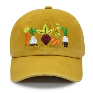Gorra de deporte de algodón lavado Vintage Aruba con bordado personalizado thumbnail-4