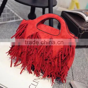 Wholesale Leather Tassel Fringe Bag Girls pu Tote Handbags Shoulder Aslant Female Women Bags thumbnail-2