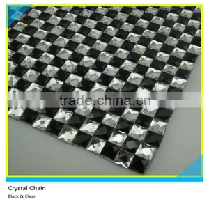 Iron On 8*8 mm Siam Square Rhinestone Mesh Sheet In Roll 24*40 cm thumbnail-4