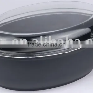 38cm Die Cast Aluminium Oval Roaster Pan With Cast Glass Lid thumbnail-1