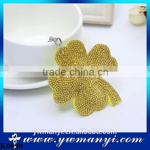 Novelty Four-leaf Clovers Flower Leather Key Chain Keychains Keyring Fashion Bag Charm Key Chains Ring Holder Gift K0090 thumbnail-1
