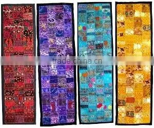 Exquisite Vintage Antique Sari Patchwork Table Runner-ethnic Handmade Indian Table Runner thumbnail-1