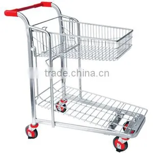 New Arrival Big Size Grocery Warehouse Storage Trolley Carts With 4 Wheels JS-TWT05 thumbnail-2