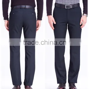 Navy Color Cotton Polyester Spandex Casual Pants Stretch Twill Mens Pants With Jet Pockets thumbnail-3