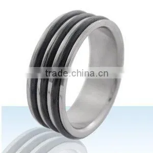 Fashion Titanium Ring,fashion Titanium Jewellery,titanium Ring,fashion Three Rubber Band Titanium Ring,fashion Titanium Jewelry thumbnail-1