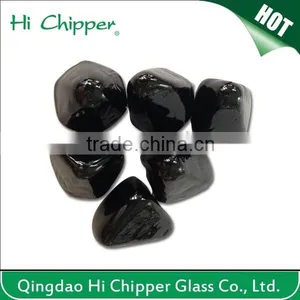 Blue Colored Faced Diamond Shape Fire Pit Glass Gem Stone thumbnail-3