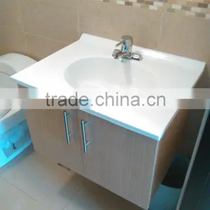 Hot Sale Cheap PVC and Wood Door Modular Ceramic Wash Basin Cabinet Price thumbnail-2