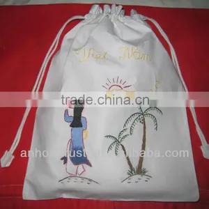 100% Cotton Hand Embroidery Laundry Bag thumbnail-1