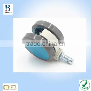 China BL Fashion Cheap 64mm Blue Grip Ring Stem TPR Furniture Appliance Swivel Caster Wheels thumbnail-5