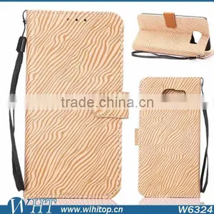 Luxury Zebra Stripe Flip Leather Stand Wallet Cover Phone Case for Samsung Galaxy S6 thumbnail-2