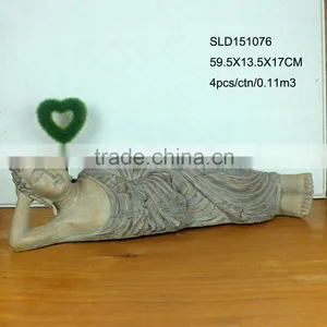 Antique Wooden Looking Sleeping Buddha Statue For Sale thumbnail-1