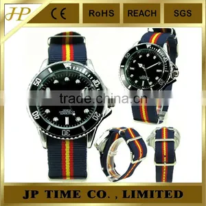 2014 New Watch With Nylon Strap Black Bezel Muiti Color Watch Nylon Strap thumbnail-1