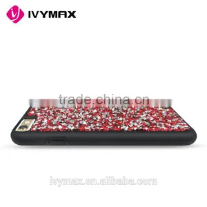 IVYMAX Red Mini Crystals Rhinestones Desire Candy Skin Cover With Soft TPU Frame For Iphone 6s Phone Case Supplier's Choice thumbnail-4