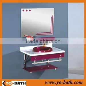 High Quality Wall-mounted Cheap Colorful Glass Wash Basin thumbnail-1