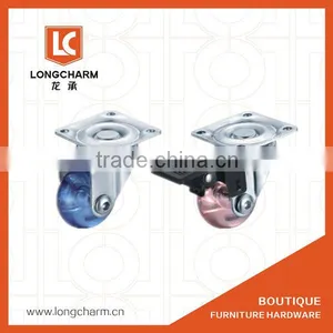 Threaded Plastic Wheels With Decorative Cap Chair Locking Casters Furniture Wheel YL-6310 thumbnail-5