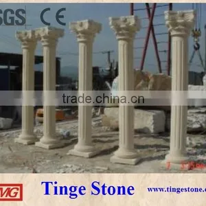 G603 Sesame White Granite Solid Column Carved Cap 3 Meter Tall thumbnail-1