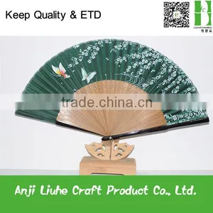 Japanese Style Silk Bamboo Folding Hand Fan thumbnail-1