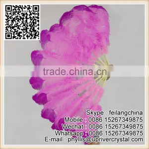 Cheap Sale Rose With Pink Large Ostrich Feather Fan For Belly Dance thumbnail-1