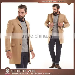 High Quality Custom Made Notch Lapel Men Fashion Long Coat Winter thumbnail-1