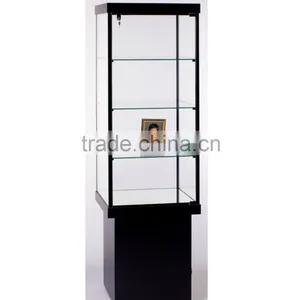 Display Cabinet Square Tower Case Black Frame Rectangular Wall Case thumbnail-1