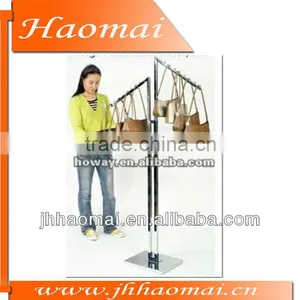 Two Sides Waterful Chromed Metal Garment Display Rack,metal Clothing Display Rack,floor Standing Metal Display Rack thumbnail-1