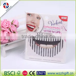 New 2016 Body Painted TemporaryTattoo Fashion Stickers Mouthed Lip Shape Lip Prints A Spoof Arm thumbnail-3