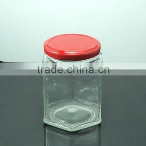250ml Seal Hexagon Glass Container With Cap thumbnail-1