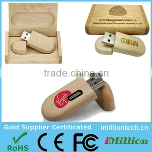Usb Flash Drive Custom Logo Wood and Box thumbnail-1