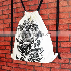 High Quality Rock Style Canvas Backpack,black and White Rucksack thumbnail-5