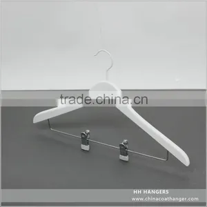 White Regular Basic Wooden Clothes Hangers For Coat Hotel Set Organizer thumbnail-1