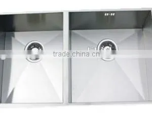 American Market Stainless Steel Two Bowls Hand Made Kitchen Sink GR-Z8043 thumbnail-1