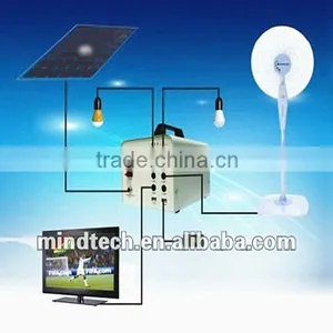 40w Solar Home Lighting System With Led Bulb to Run Fan/TV Solar Lighting Kit for Prefab House thumbnail-1