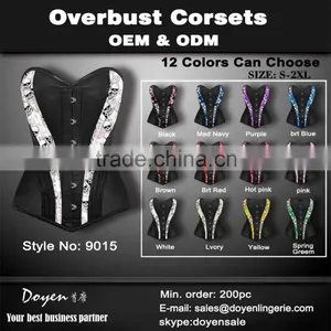 Factory Wholesale Corsets and Bustier Sexy Latex Waist Training Corsets Overbust Bustier Corselet Body Shapers for Trainer thumbnail-1