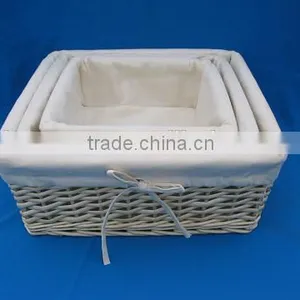 Willow Baskets Used in Outside Activity or Decoration With Cotton Liner thumbnail-1