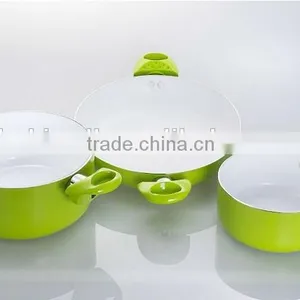 White Ceramic Aluminum Cookware Set thumbnail-1