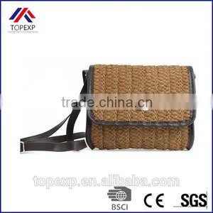 Custom Female Straw Bag Shoulder Bag With Leather Band thumbnail-3