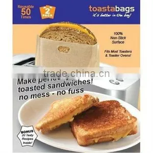 PTFE Non-stick Reusable Cookie Bags , Sandwich Toastie Pockets,toaster Bag thumbnail-1