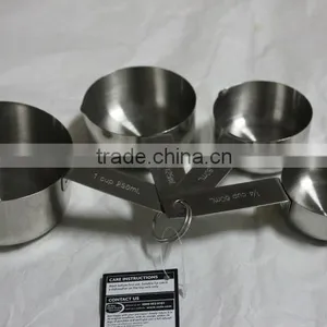 4 Pcs 60ml 80ml 125ml 250ml Stainless Steel Measuring Cup thumbnail-2