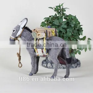 Artificial Furry Craft Made Goat Fur Walking Donkey Garden Decor thumbnail-3