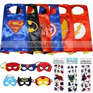 With BONUS Superhero Dress Up Costumes 6 Satin Capes and 6 Felt Masks - Superhero Party thumbnail-1