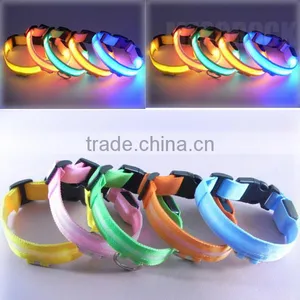 Safety Dog LED Collar Flashing Light Led Dog Collar Nylon Flashing Light Pet Collar thumbnail-1