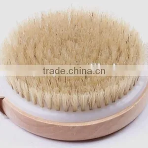 Natural Bristle Round Head Wooden Bath Brush thumbnail-1