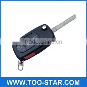 3 Button Car Remote Key Fob Case Shell Blade HAA for Audi A2 A3 A4 A6 A8 TT Black thumbnail-1