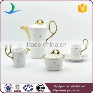 Ceramic Tableware Set Round Gold Plating Fancy Tea Set thumbnail-1