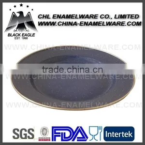 Customized Blue Enamel Plate With Rolled Rim thumbnail-3