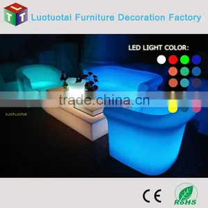 PE LED Modern Sofa Furniture / Night Club Plastic Sofa Set/ Glow Led Sofa thumbnail-1