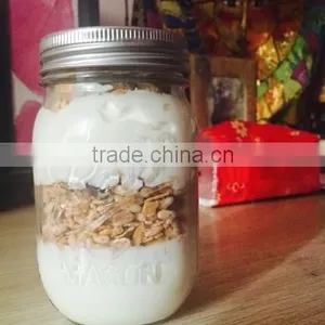 Haonai Wholesale Promotional Food Storage Embossed Ball Glass Mason Jar With Lid thumbnail-5