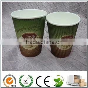 Ribbed Paper Coffee Cups/Double Wall Paper Cup/Costa Coffee Paper Cup thumbnail-1