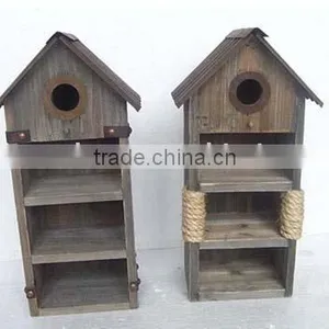 Garden Ware Tower Bird House With Rope /metal Decor thumbnail-1