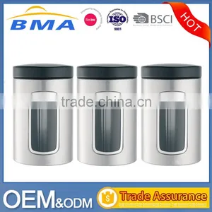 Amazon Top Sale Stainless Steel Highly Polished Tea Coffee Sugar Canisters thumbnail-1